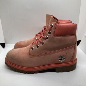 Timberland Boots Womens Size 5 Leather Peach Coral Outdoor